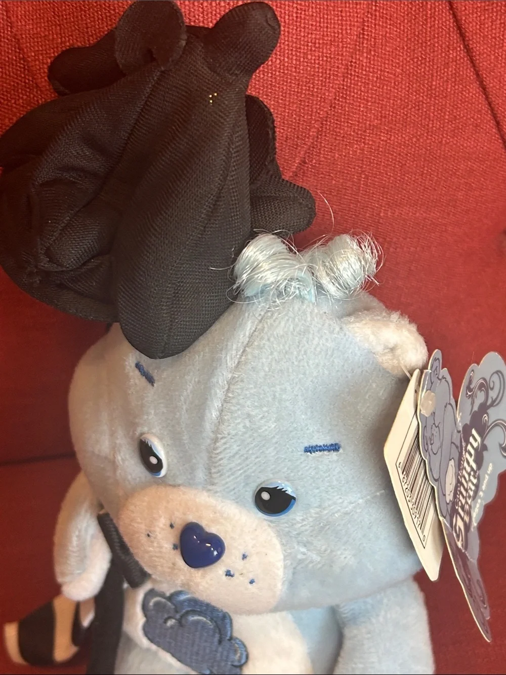 Rare Hard to Find Y2K NWT Care Bear Grumpy Bear Black Umbrella & Scarf 2006 8”